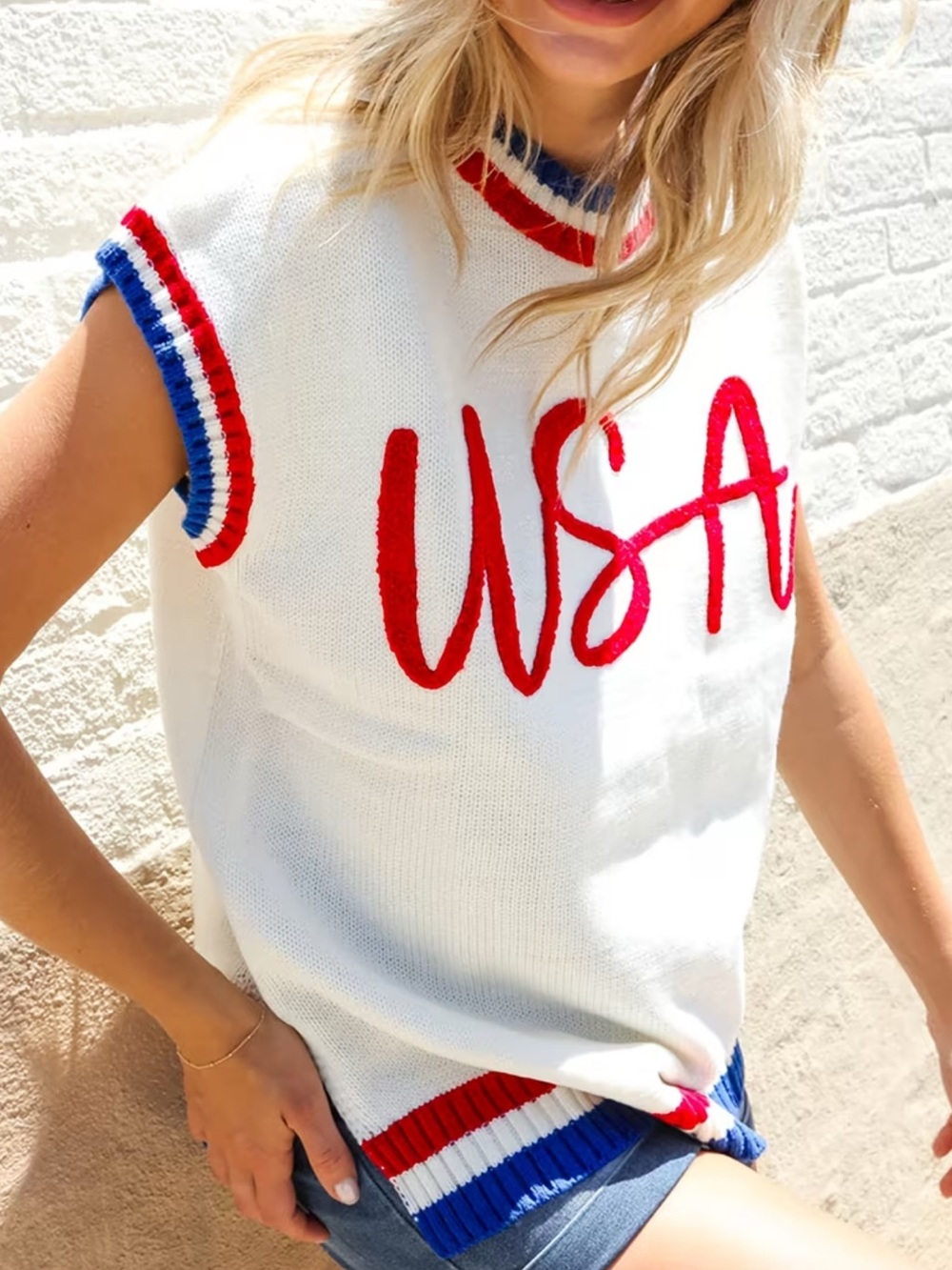 USA Knit Sweater Patriotic America 250th Anniversary - Picture 2 of 10